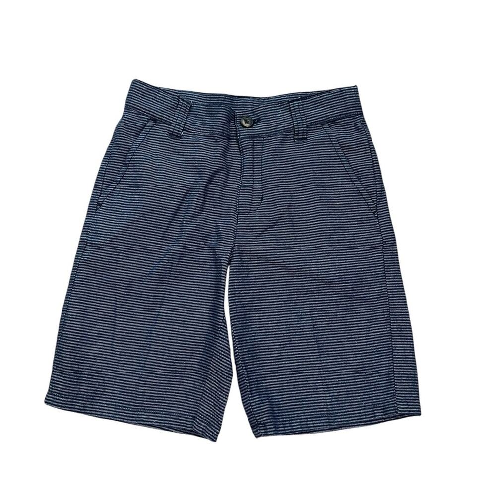 Janie and Jack Navy Thin-Striped Flat Front Shorts
